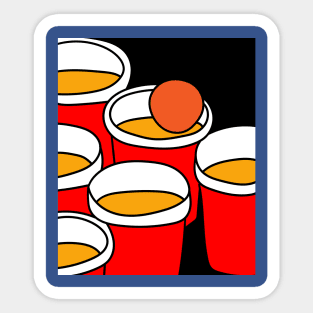 Party Drinking Game Beerpong Beer Pong Sticker